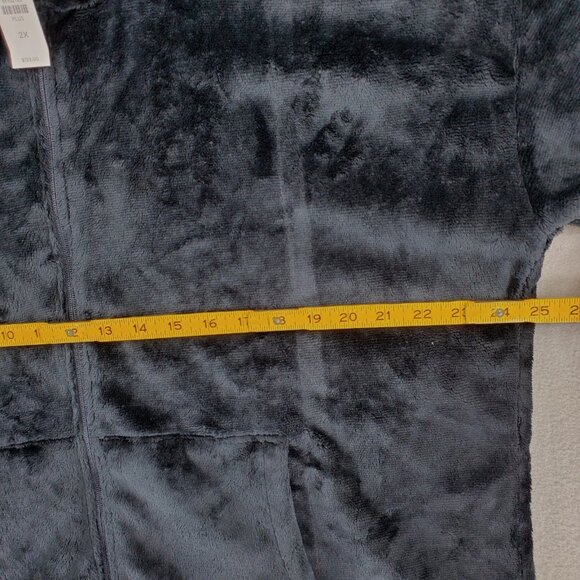 New Talbots Women's Fleece Black Soft Thick Zip up Jacket Size 2X Pockets Plus - Picture 5 of 6